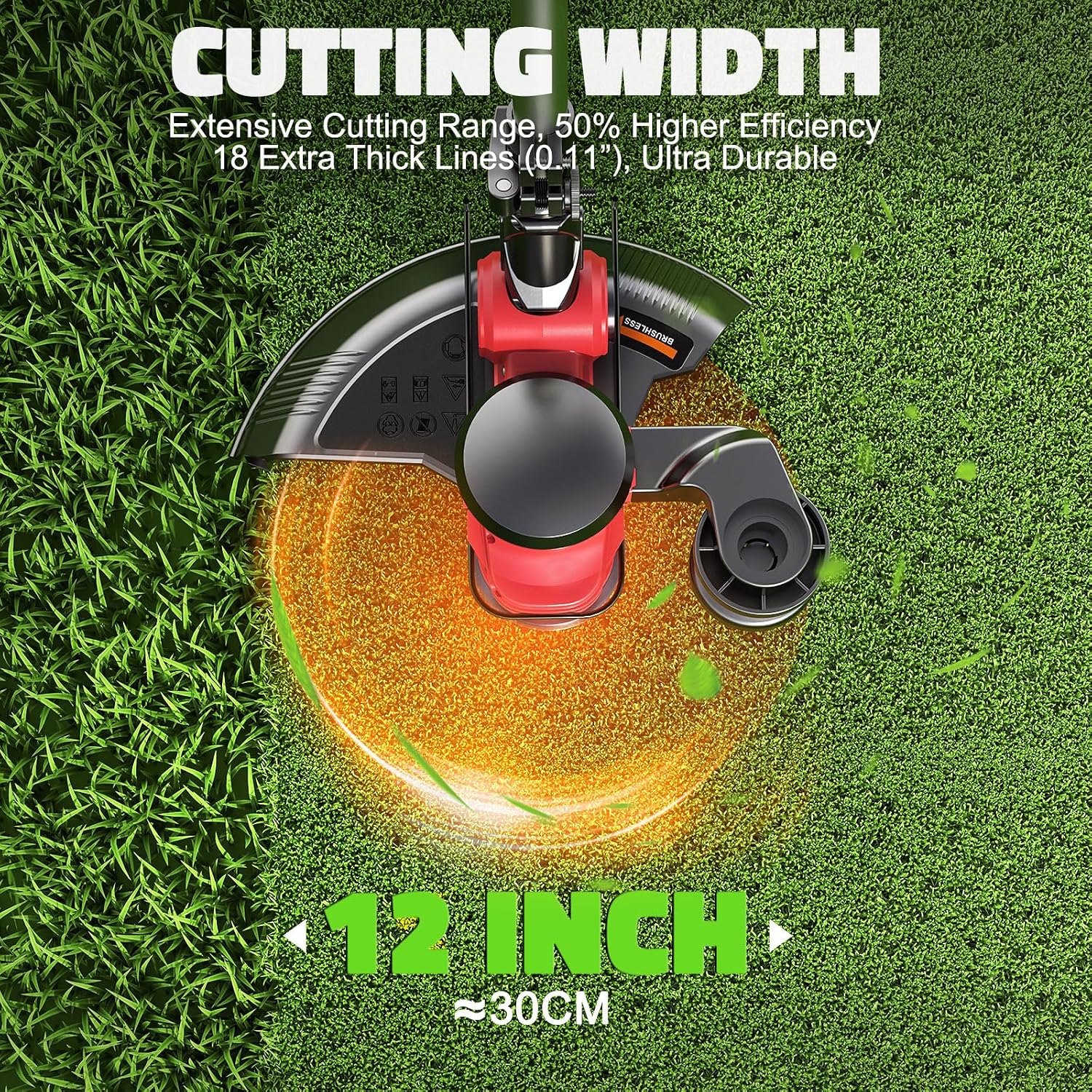 Cordless String Trimmer Compatible with Milwaukee 18V (Tool Only), MtiolHig 3 in 1 Weed Eater with Brushless Motor &