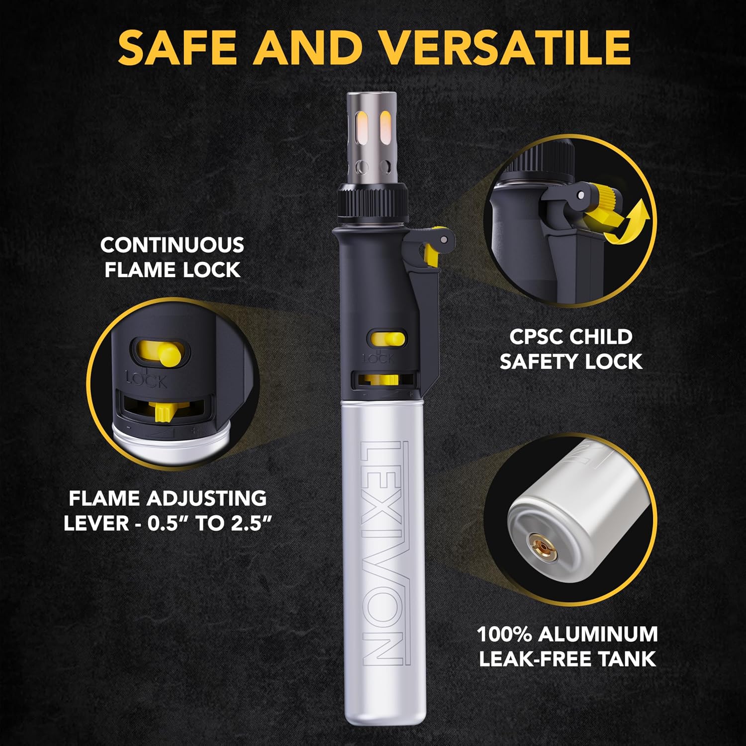 Butane Soldering Iron Multi-Purpose Kit | Cordless Self-Igniting Adjustable Flame 7-Tip Set | Pro Grade 125-Watt