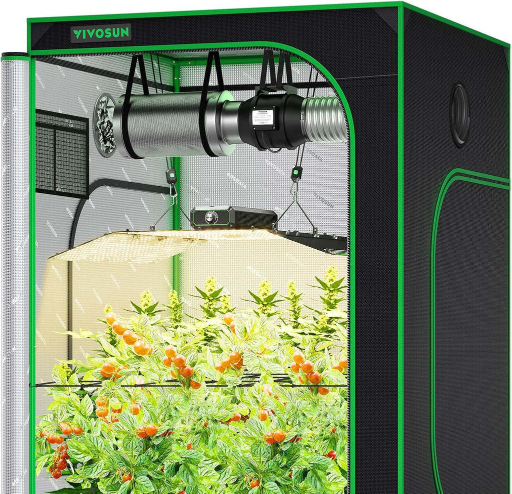 4x4 Grow Tent Kit 400W LED Grow Light WiFi Control A22 Grow System | Automatic Ventilation, Full Spectrum LED Grow