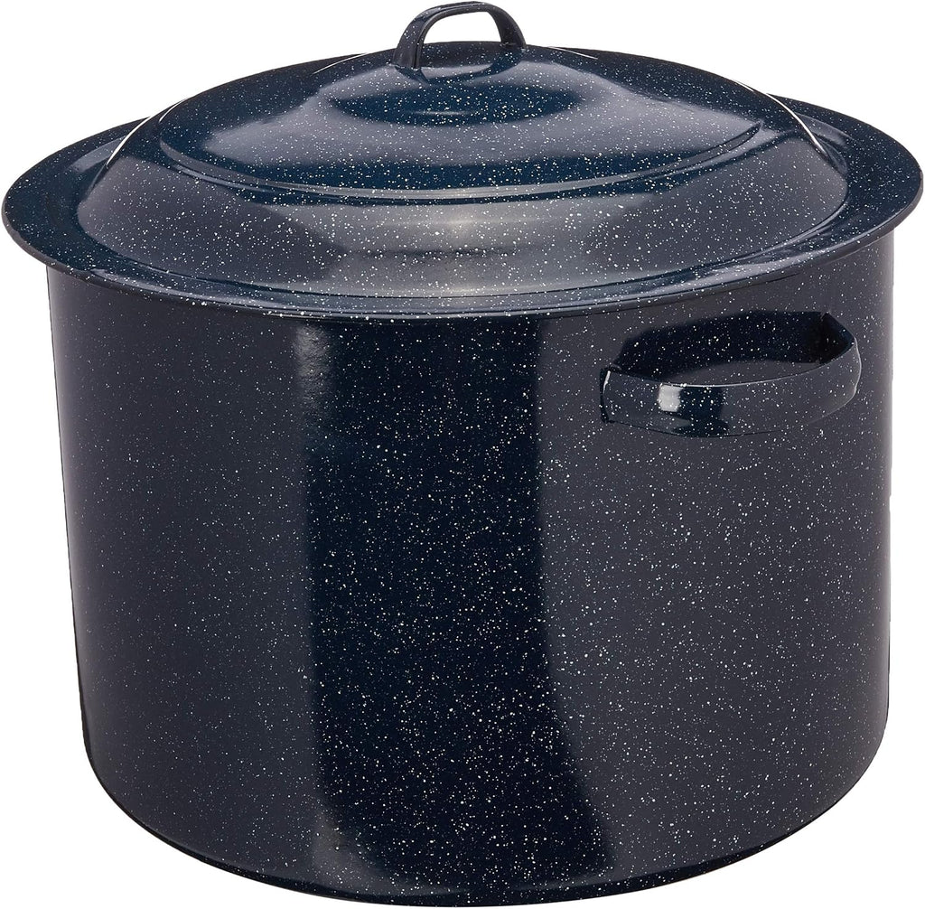 Enamel Water Bath Canner, Including Chrome-Plated Rack and 4-Piece Utensil Set