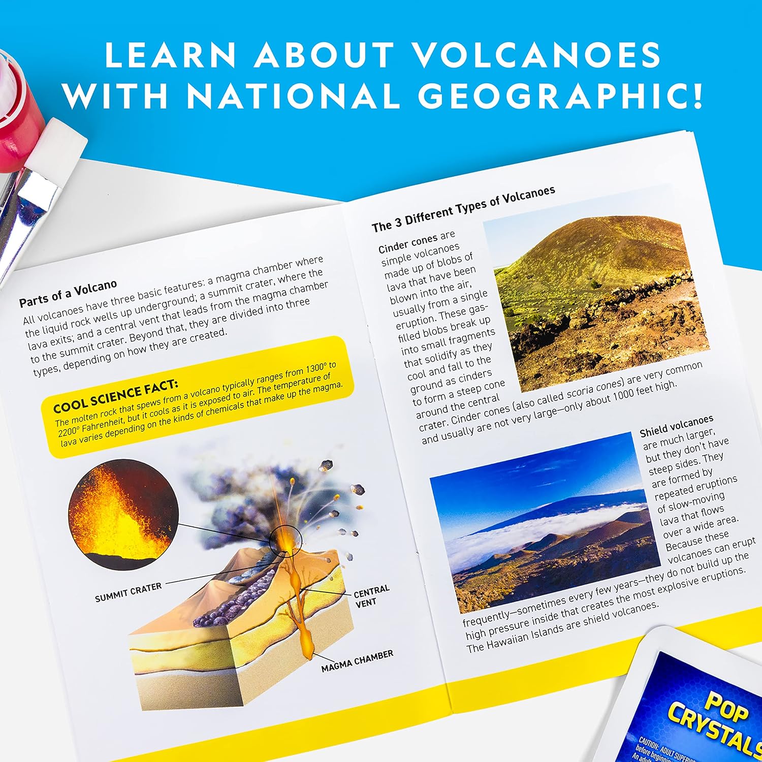 National Geographic Jumbo Volcano Science Kit for Kids Ages 8-12 | 18-Inch Giant Volcano, Multiple Eruptions, Science