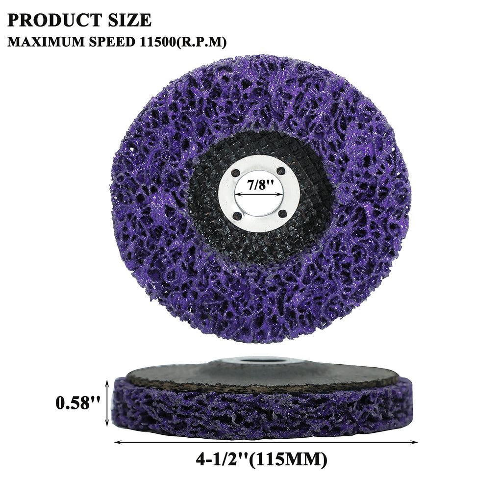 Lamsion 4-1/2" Rust Remover Wheel & Strip Disc for Angle Grinder, 6Pack