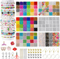 Friendship Bracelet Kit, 16000 pcs with Seed Beads (2/3/4mm), Clay Beads, 7 Styles Letter Beads (A-Z), Variety of