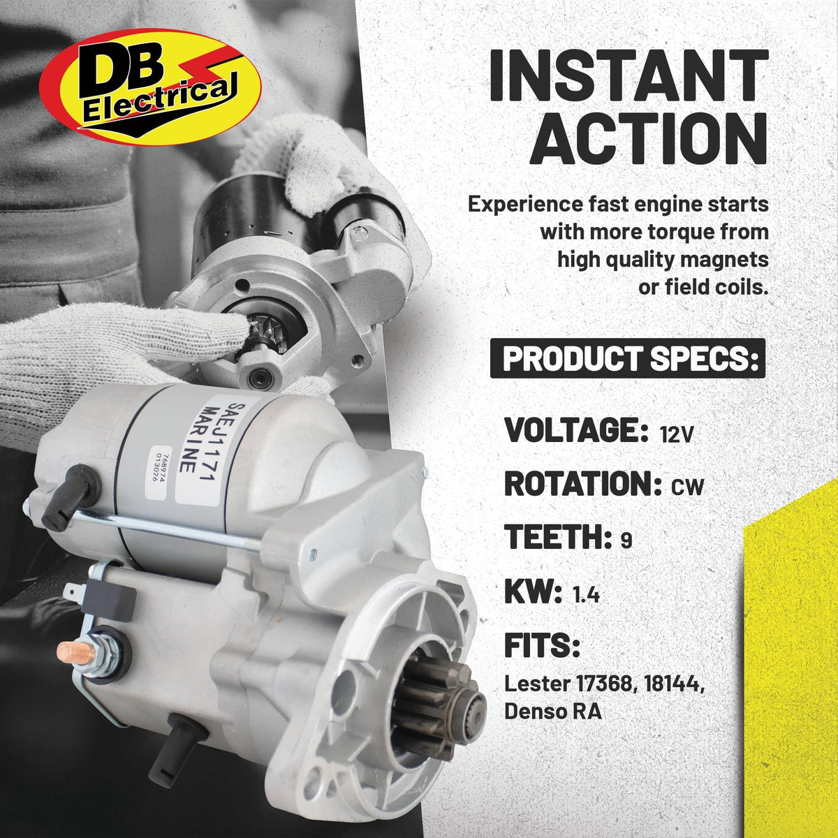 DB Electrical Starter for Bobcat Compact Excavator 225 B21TL B21TLB