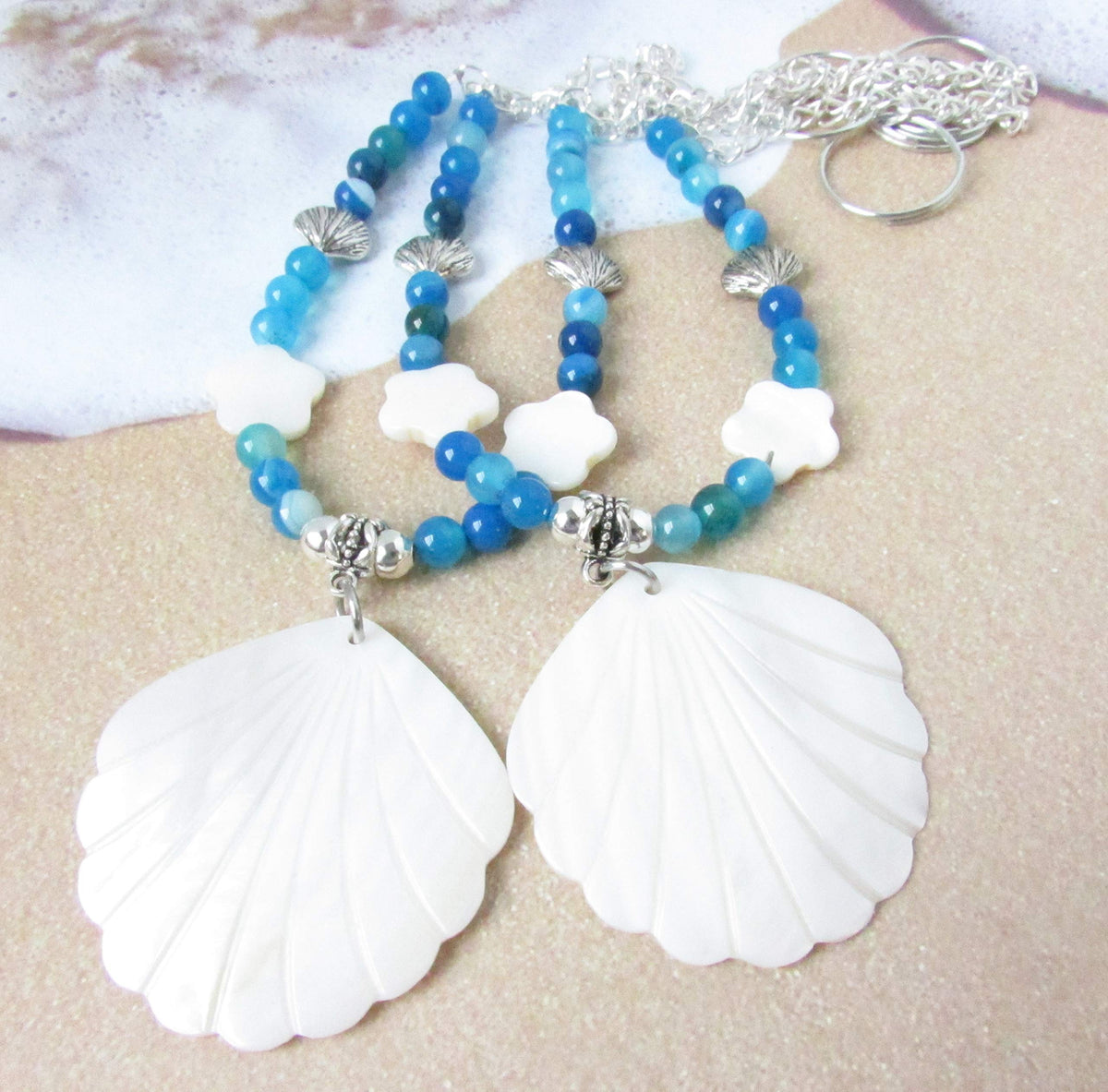 Tropical Drapery Tiebacks, Sea Shell Curtain Tie Backs, Beach Home Decor
