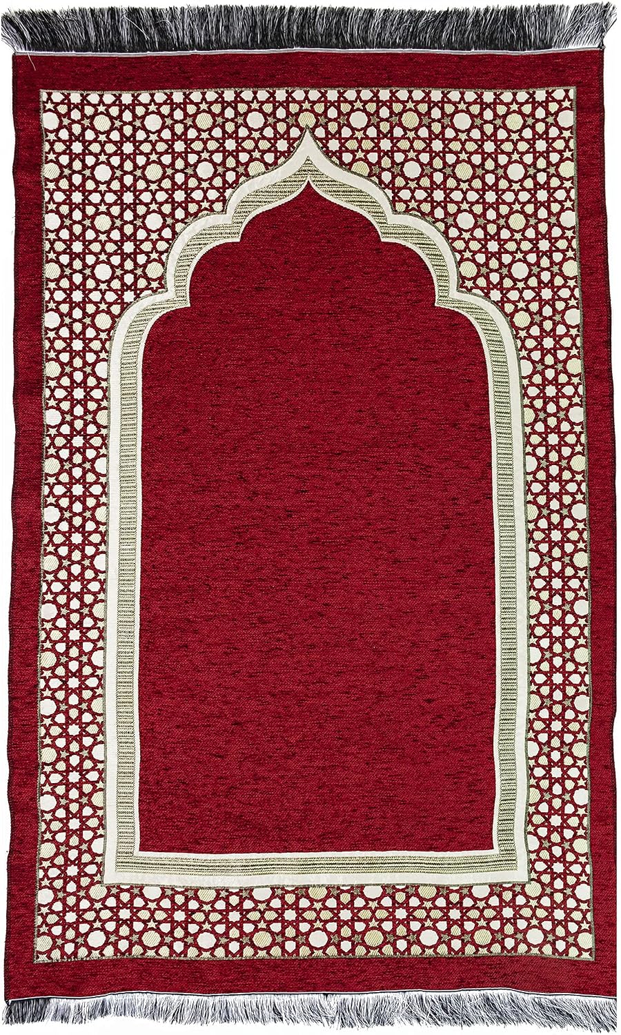 Turkish Islamic Prayer Mat - Thin Woven Chenille Sajjadah - Intricate Praying Rug Ramadan Eid Gift - Traditional