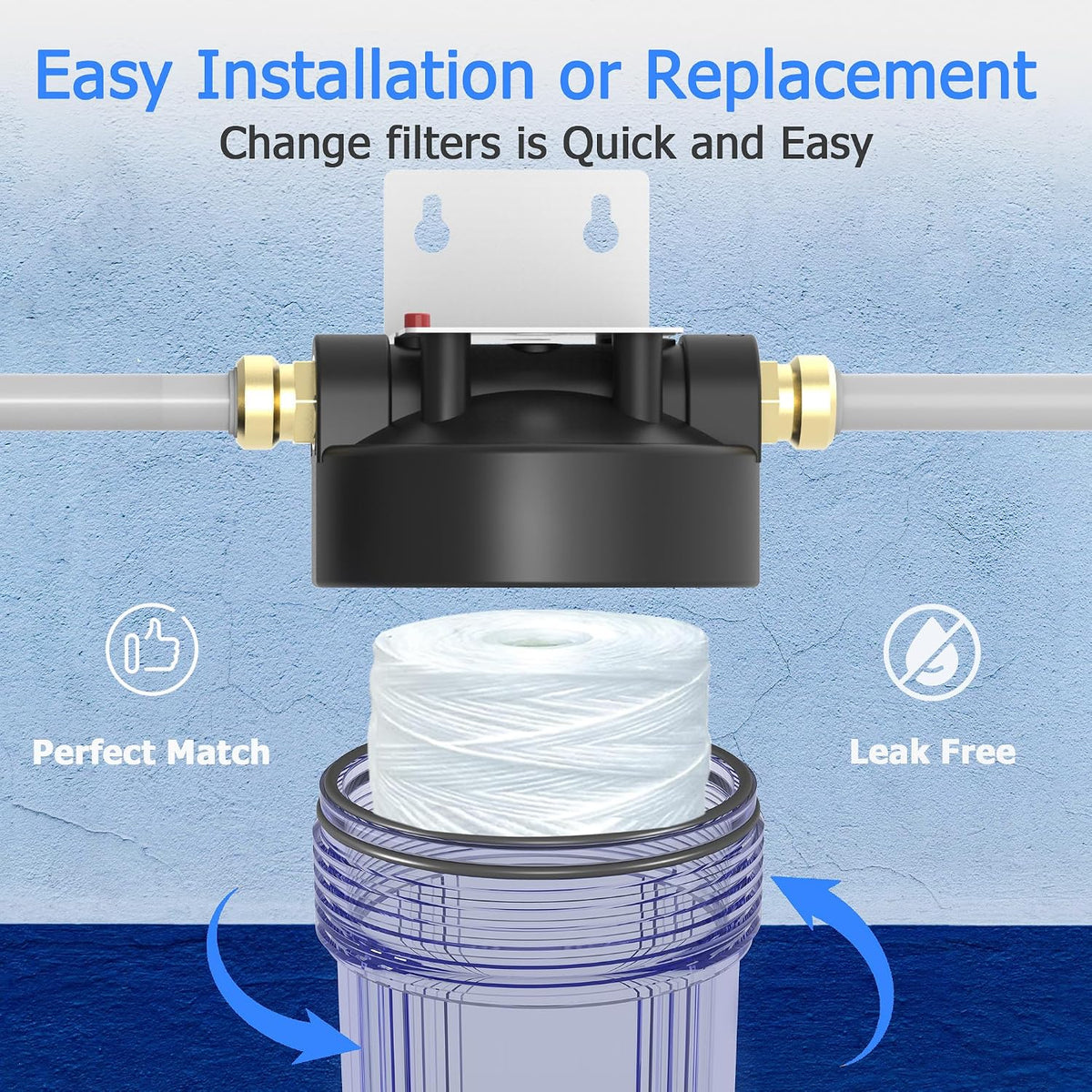 20 Micron Whole House Water Filter Cartridge, 20" x 2.5", 6-Pack