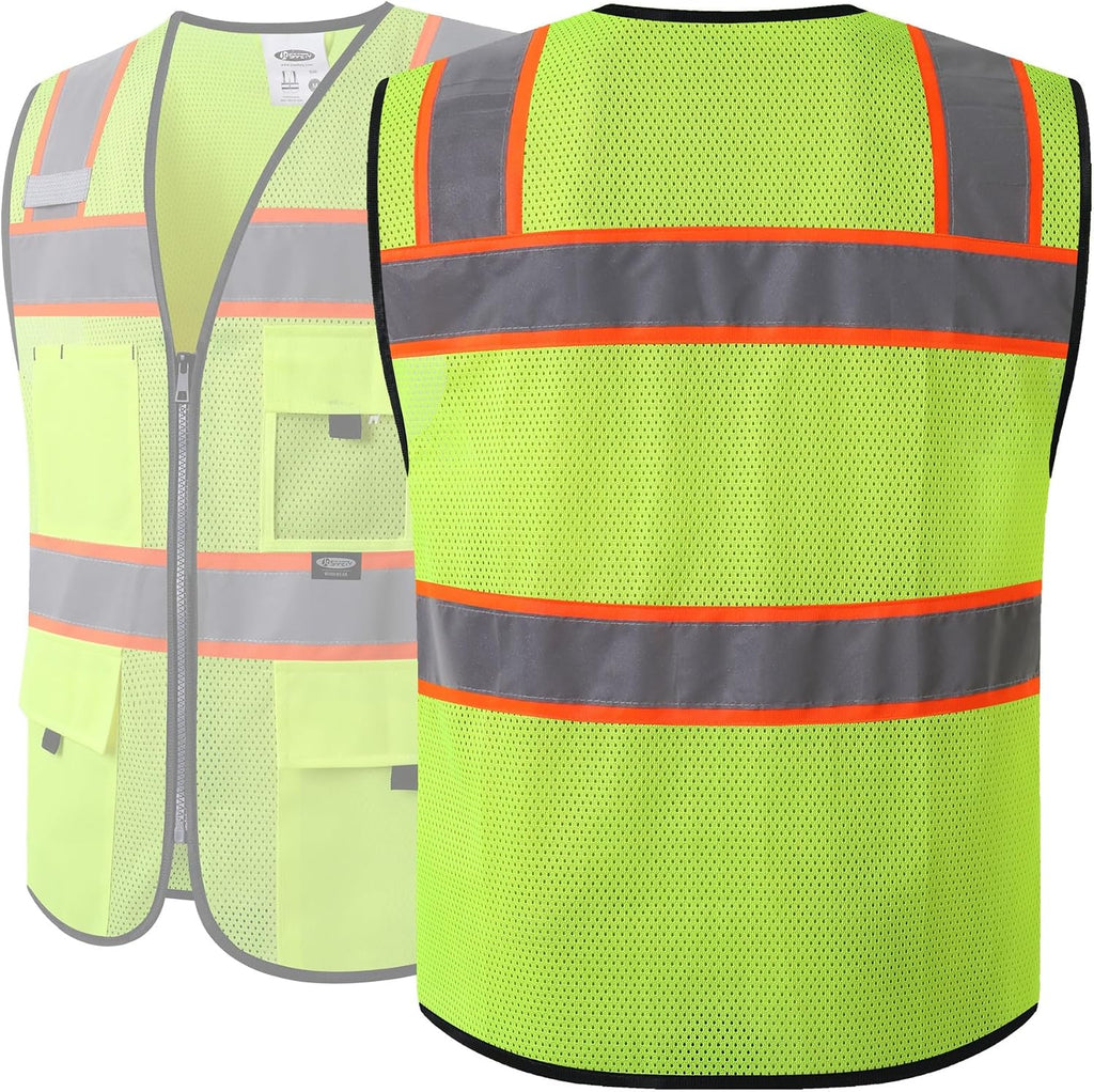 Safety Vest for Men Women Hi Vis Relfective Vest with Pockets High Visibility Meet ANSI Standard
