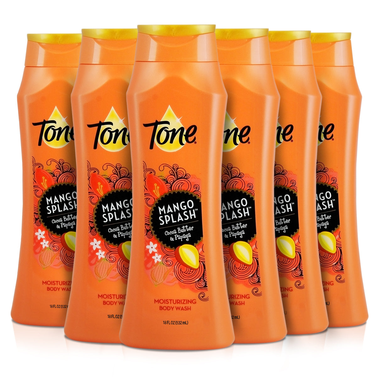 Body Wash, Mango Splash, 18 Ounce (Pack of 6)