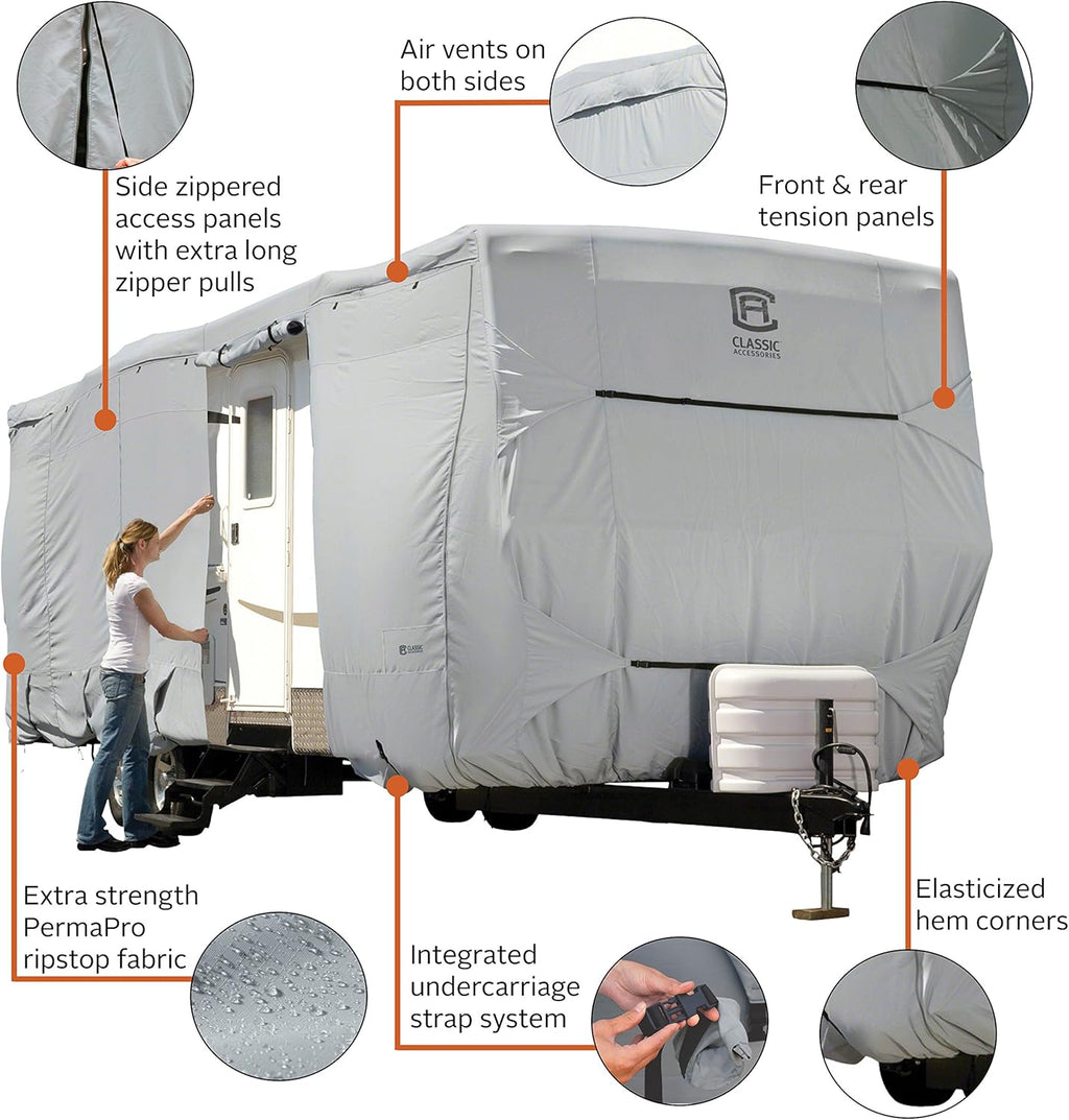 Over Drive PermaPRO Travel Trailer Cover, Fits 22' - 24' RVs, RV Cover, Camper Cover, Travel Trailer Cover