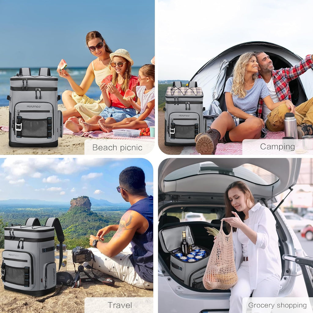Large Waterproof Insulated Cooler Backpack, 30L, 48Cans | Men & Women, Leak Proof