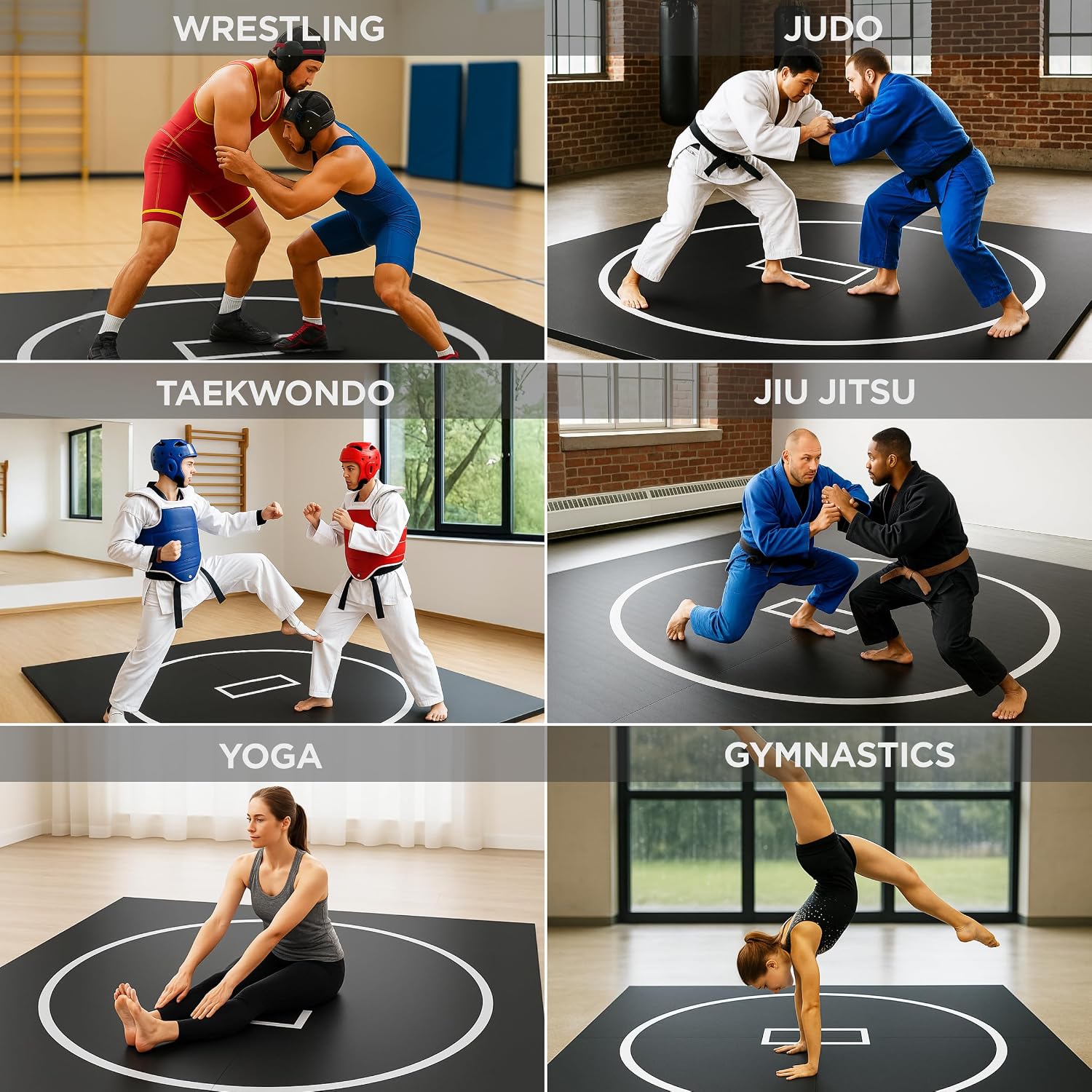 Wrestling Mat for Home 10x10 Feet MMA Mat for BJJ Jiu Jitsu Judo Grappling | Waterproof Top Antislip Bottom 3cm Thick