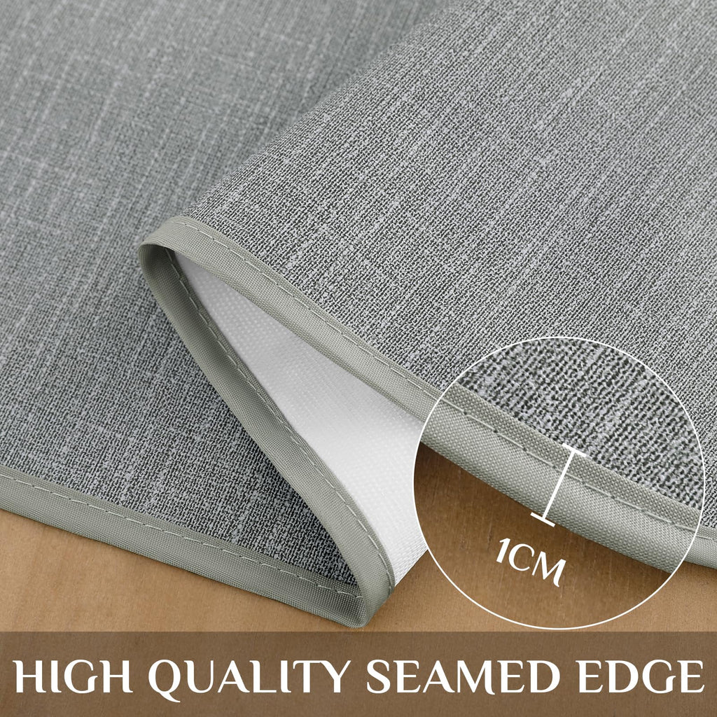 Outdoor Vinyl Edge Tablecloth Rectangle, 54 x 78 Inch, Light Grey