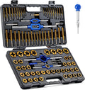 OMT 87pc Tap and Die Set, Titanium-Plated SAE and Metric Threading Kit