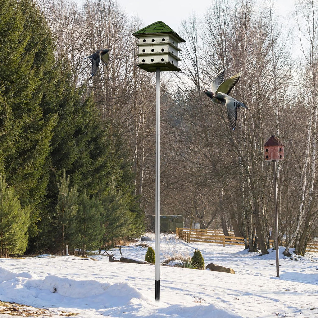 12 ft Telescoping Purple Martin House Pole with Ground Socket Heavy Duty 3-Section Telescoping Pole Purple Martin