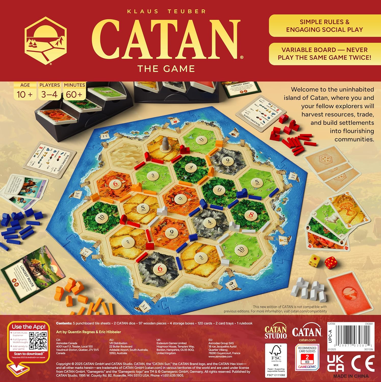 Board Game (6th Edition) Trade, Build & Settle in the Classic Strategy Game for Family, Kids & Adults, Ages 10+, 3-4