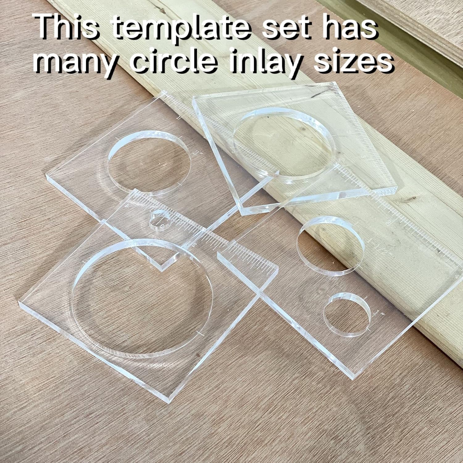 Pack of 4 Circle Inlay Template Set Router Templates for Woodworking,Router Jig Templates Decorative Templates