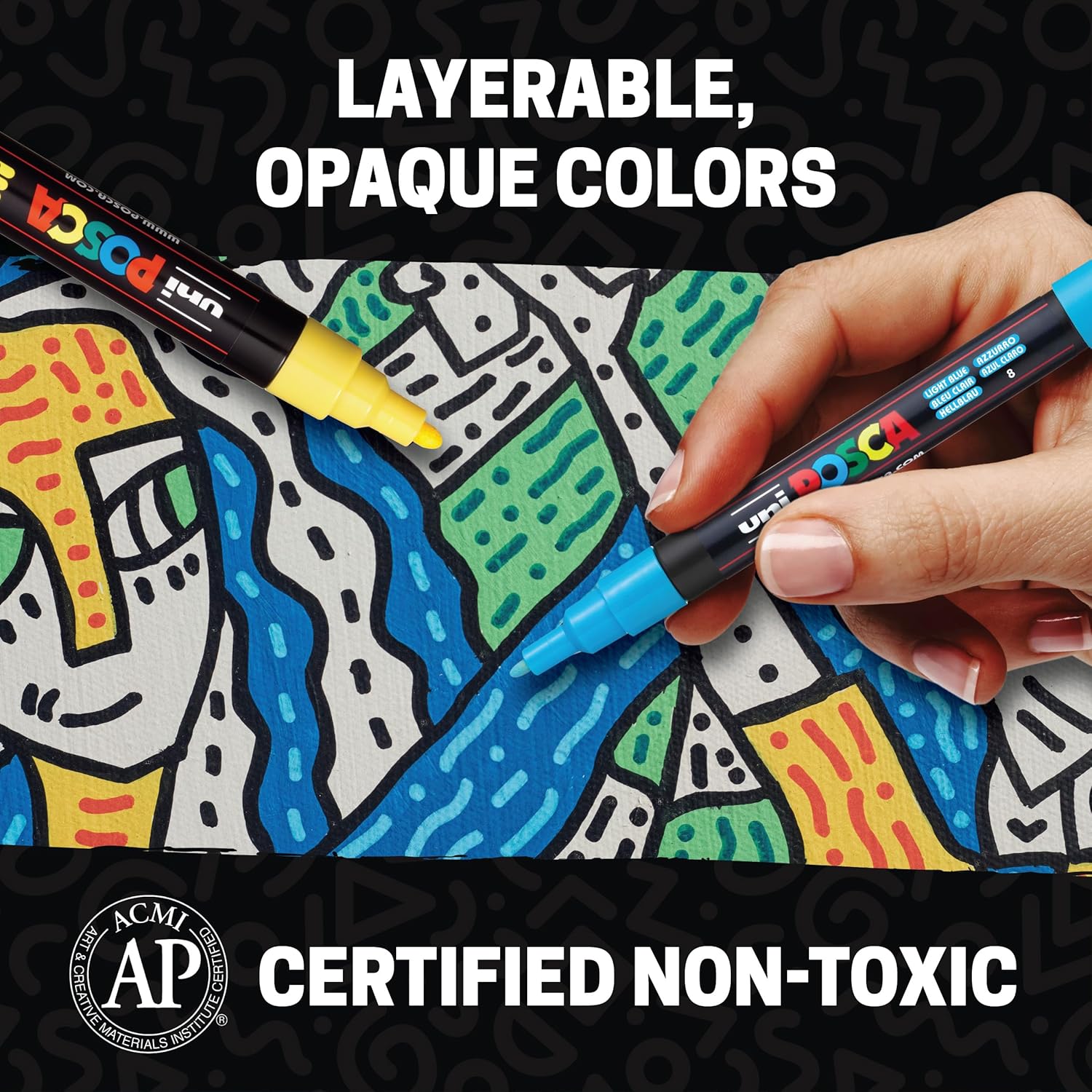 Paint Markers, 3M Fine Point Acrylic Paint Pens with Reversible Tips, Art Supplies For Gifts, Decorations Fabric