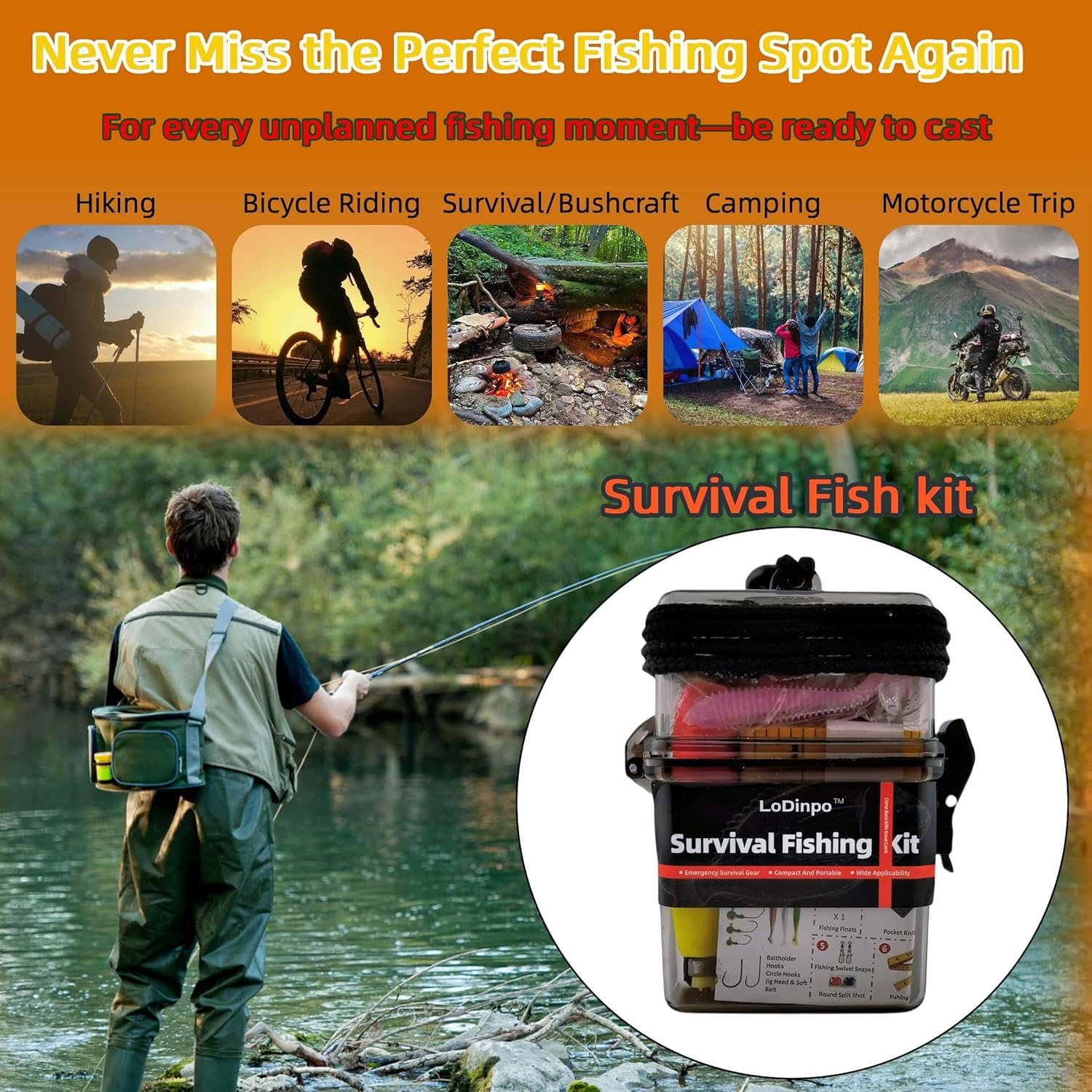 Mini Survival Fishing Kit Small Emergency Fishing Gear Box Pocket Fishing Tackle Travel Fishing Shoebox Surf