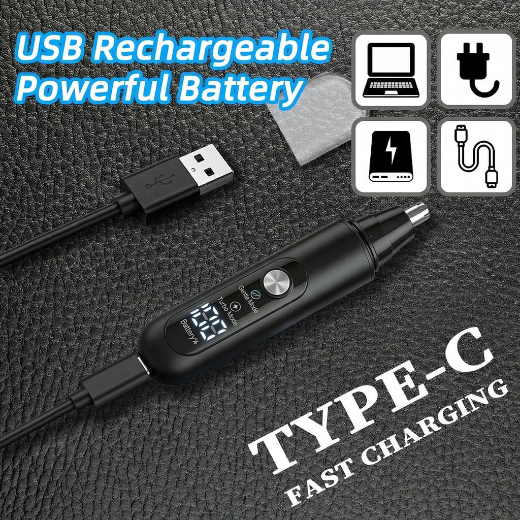 Ear & Nose Hair Trimmer, Professional Painless Eyebrow and Facial Hair Trimmer for Men and Women, C-Type