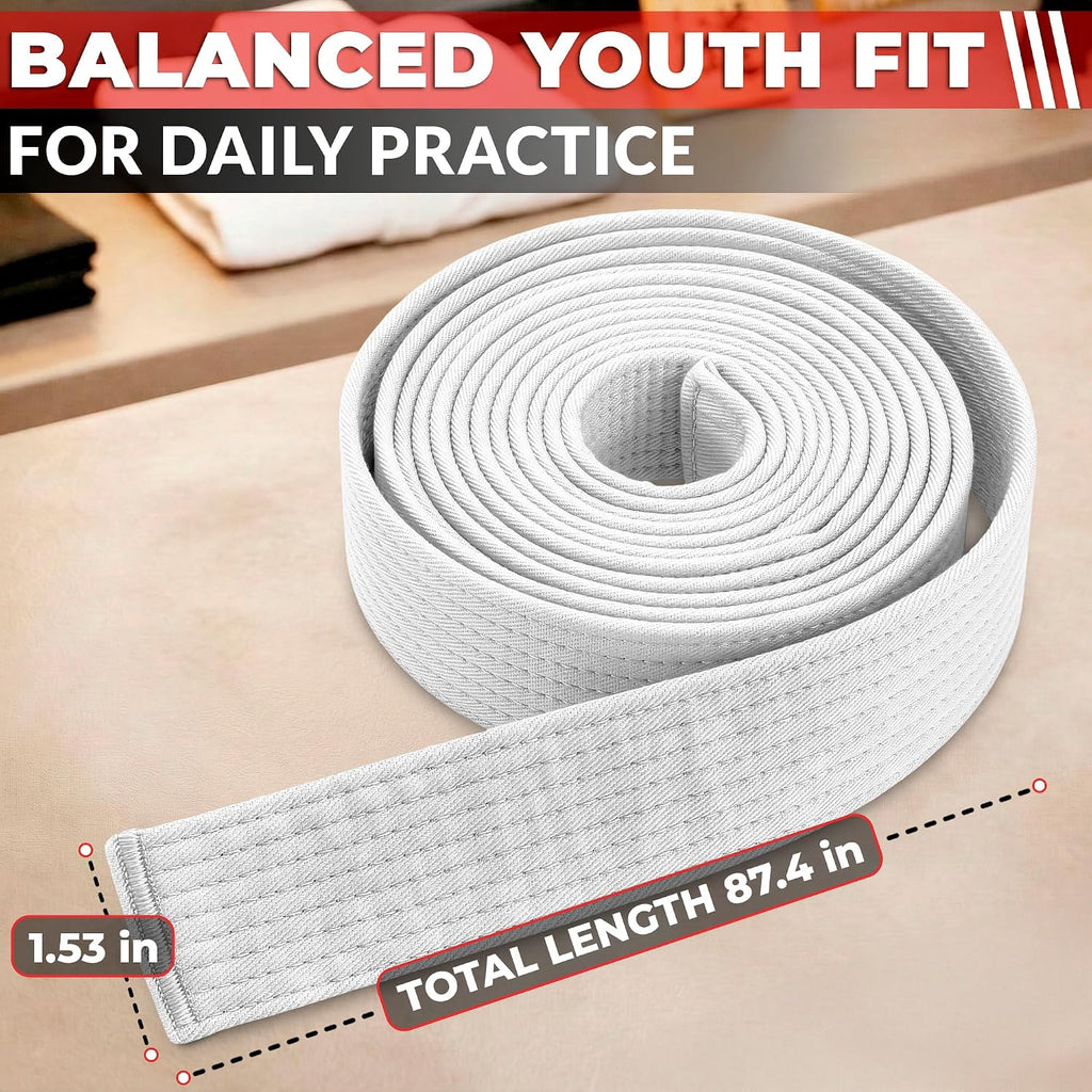 Taekwondo Uniform Belt for Women - 86.6" & 104" Judo, Karate & BJJ Belt for Men & Women, Aikido Gi Uniform
