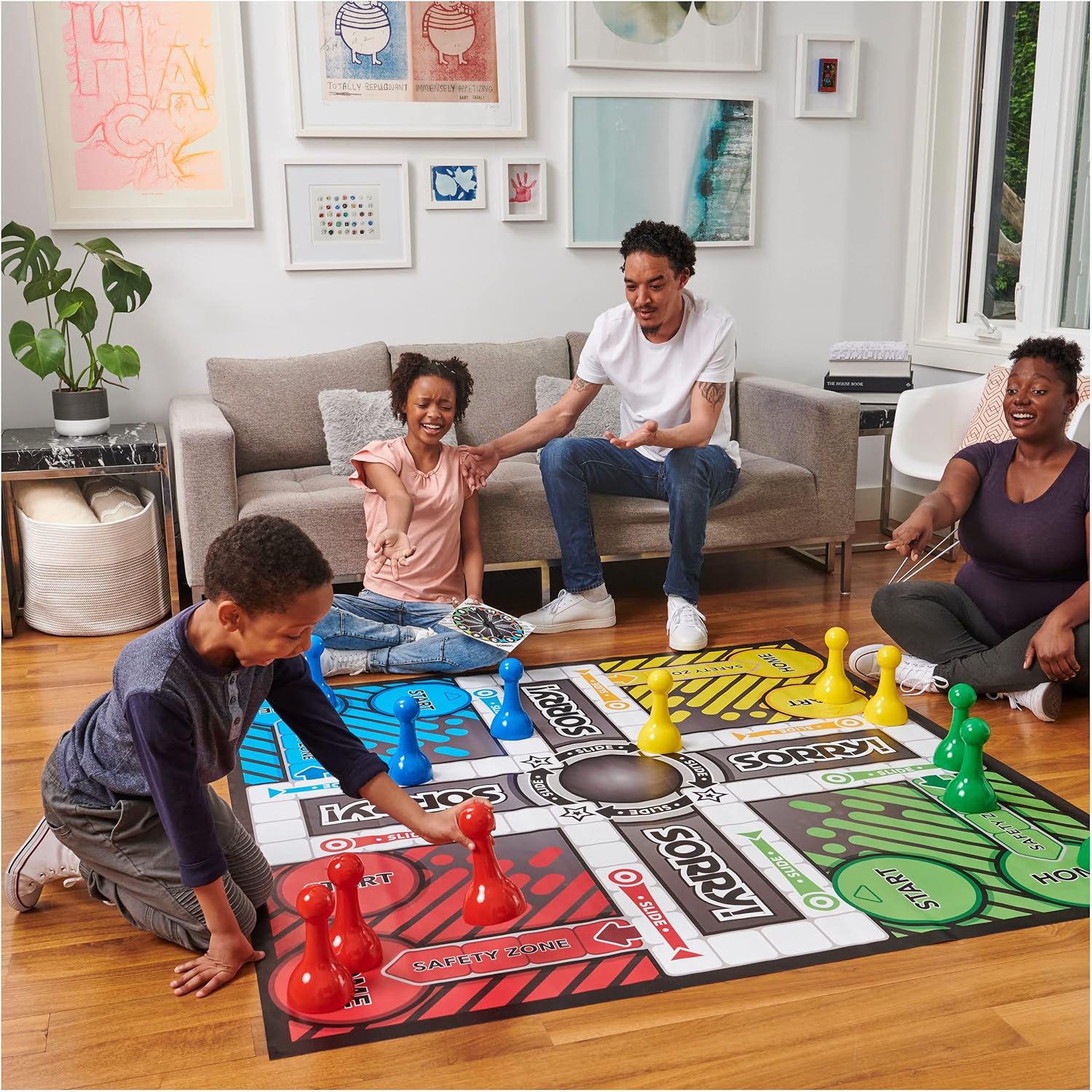 Giant Sorry Classic Family Board Game Indoor Outdoor Retro Party Activity Summer Toy with Oversized Gameboard