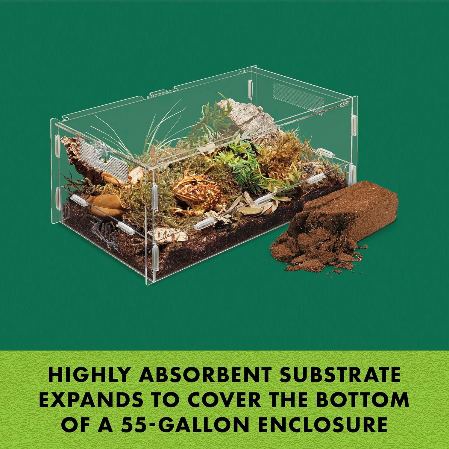 Coconut Husk, Organic Reptile Bedding, Coconut Fiber, One size, Brown | Terrarium substrate for humidity control