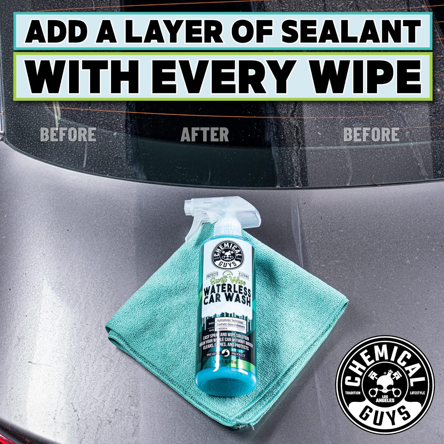 Swift Wipe Sprayable Waterless Car Wash Spray - Spray and Wipe to Safely Clean and Shine Cars, Trucks, Motorcycles
