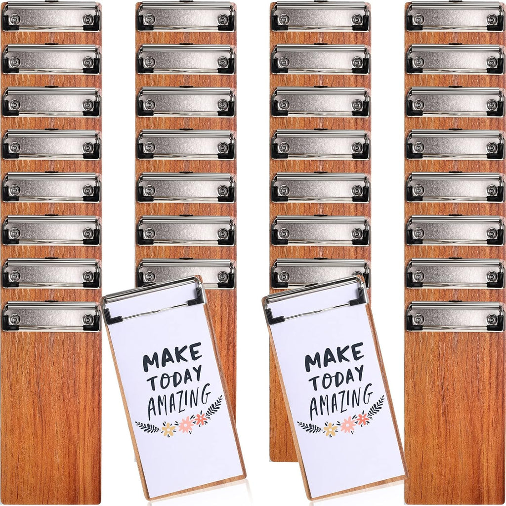 30 Pcs Mini Clipboard Wood Check Presenters Restaurant Clipboards