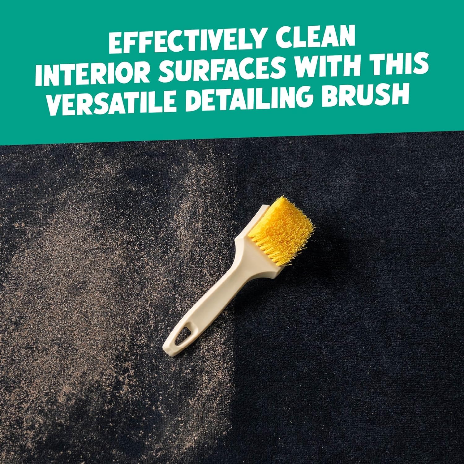 Induro 7 Heavy Duty Interior Carpet & Upholstery Detailing Brush – Durable Bristles, Car Carpet Brush for Deep