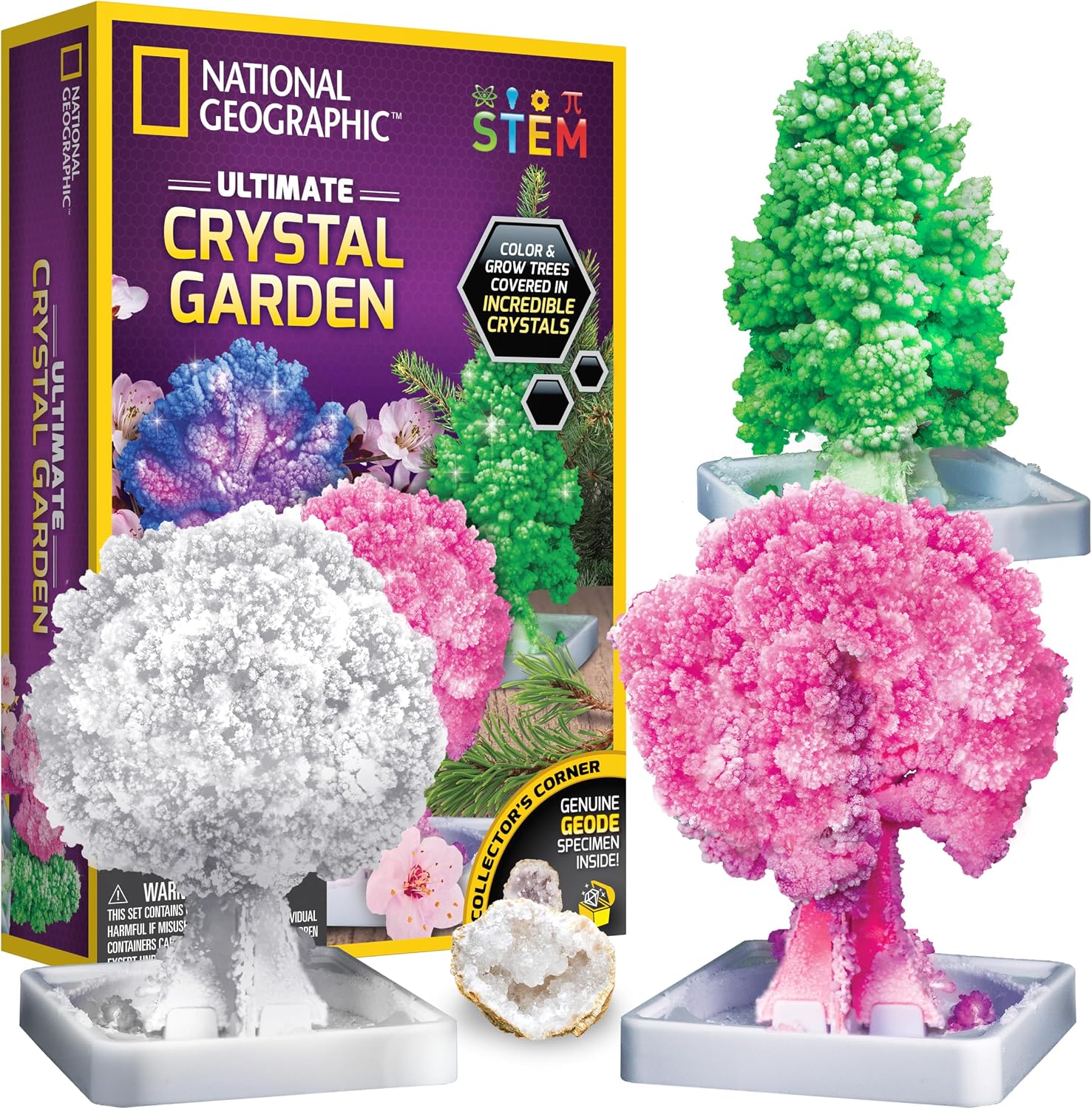 National Geographic Crystal Growing Craft Kit to Create a Crystal Garden | Fast 6-Hour Growing Time, Colorful Crystal