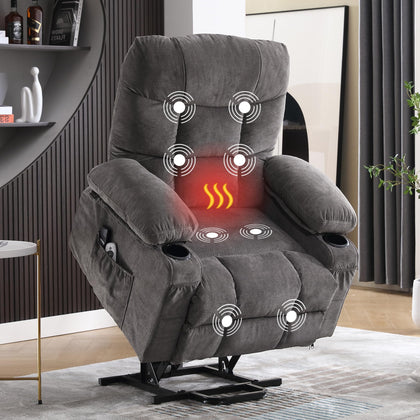 Power Lift Recliner Chair for Elderly with Vibration Massage and Lumbar Heating,Electric Lift Recliner Single Sofa