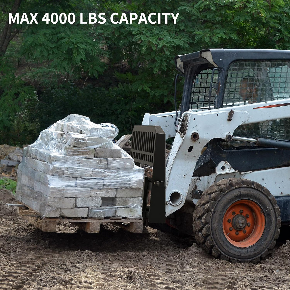45" 4000 lbs Pallet Forks Frame Attachment & 48" Forklift Blades | with 3 Spear Sleeves