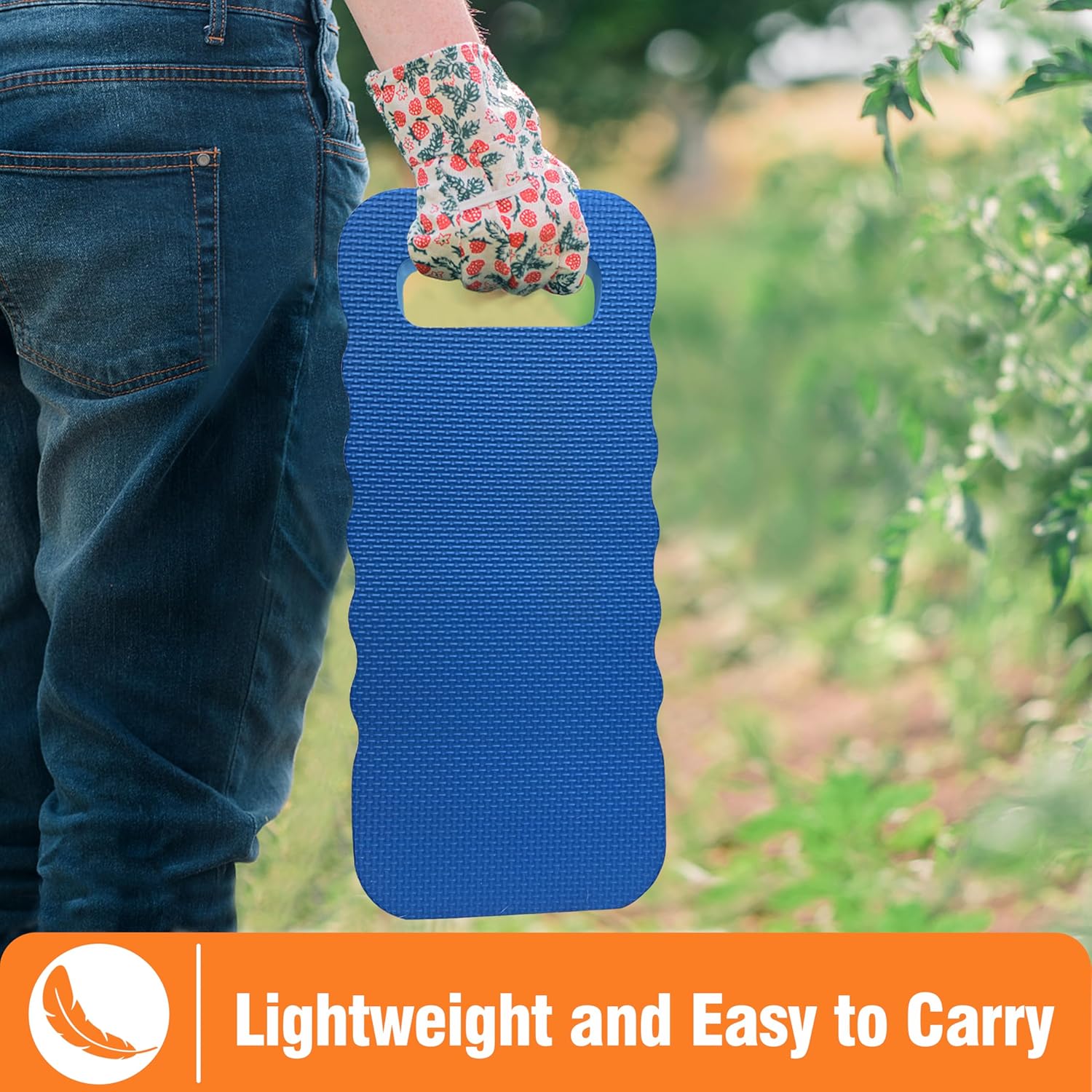 Garden Kneeling Pad - for Gardening, Baby Bath, Yoga, Pilates, Exercise, 16"x8"x1", Blue