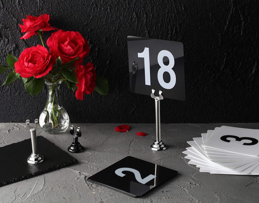 Triton Harp Clip Style Place Card / Table Number Holder, 1.5 Inch, Silver, Set of 12