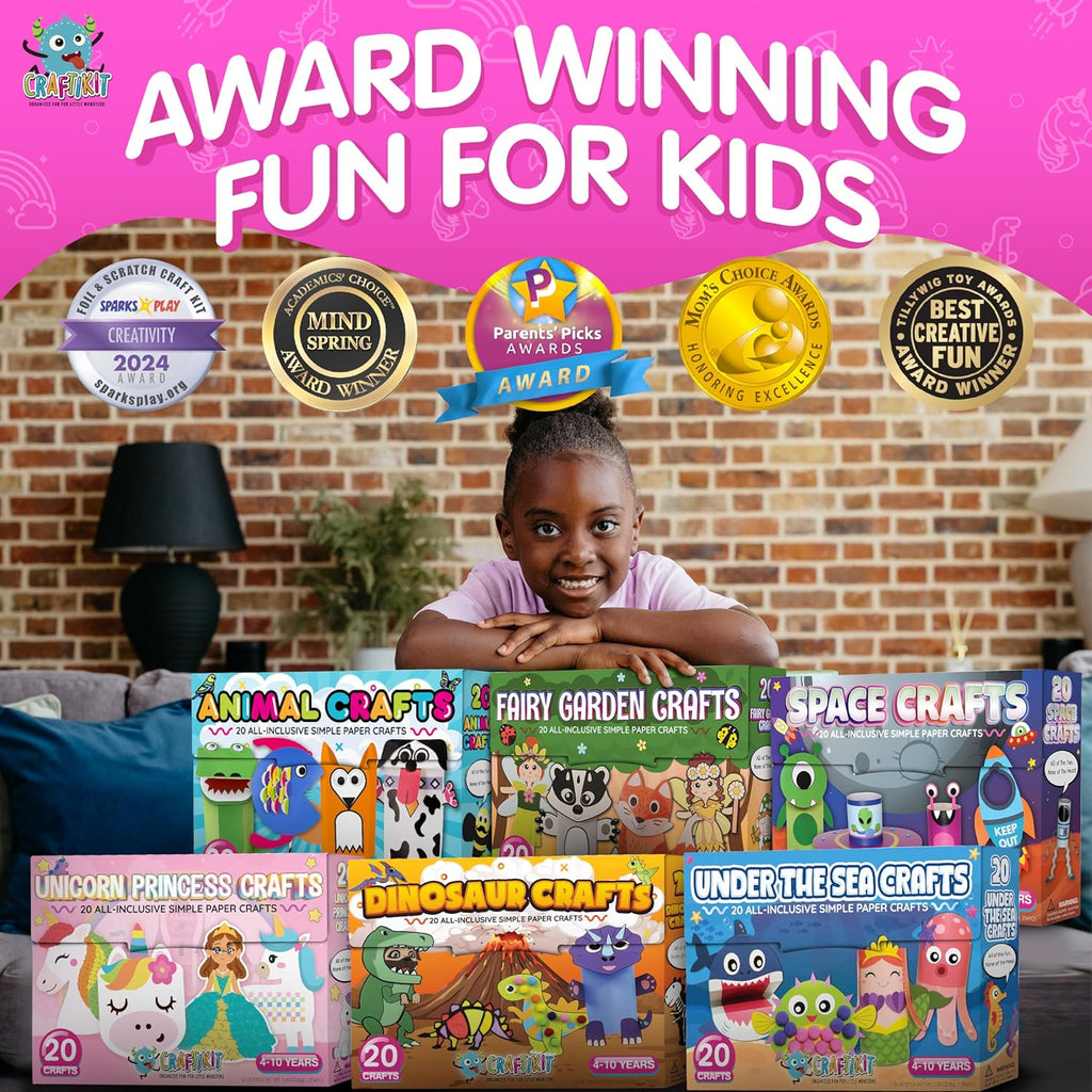 20 Award-Winning Animal Toddler Arts and Crafts for Kids Ages 3-10 Years, All-Inclusive Animal Craft Kits, Fun