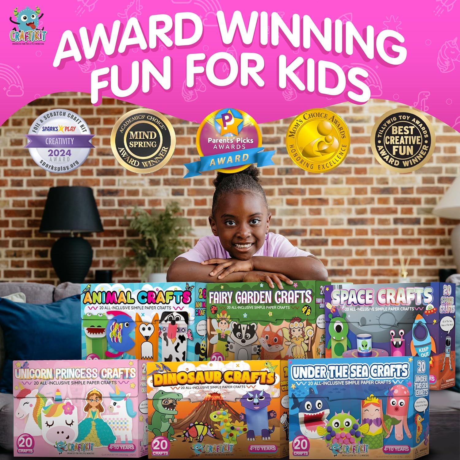 20 Award-Winning Animal Toddler Arts and Crafts for Kids Ages 3-10 Years, All-Inclusive Animal Craft Kits, Fun