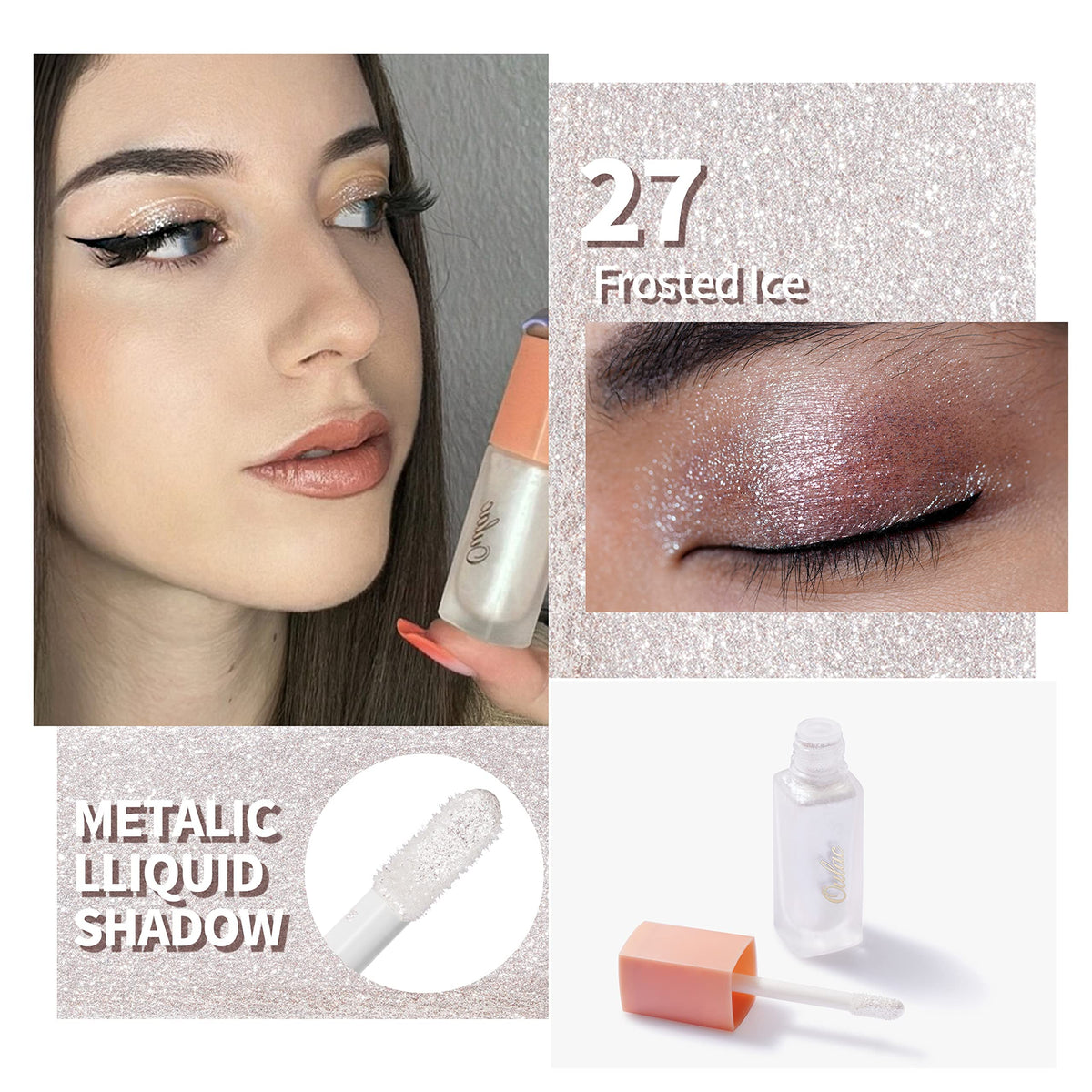 Liquid Glitter Eyeshadow Liquid Eyeshadow White Eye shadow| Liquid Eyeliner Shimmer Eye Makeup| Non-creasing