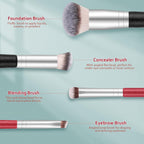Makeup Brushes Dual-ended Foundation Brush - START MAKERS 2-in-1 Concealer Brush Face Eyebrow Eyeshadow Brush for