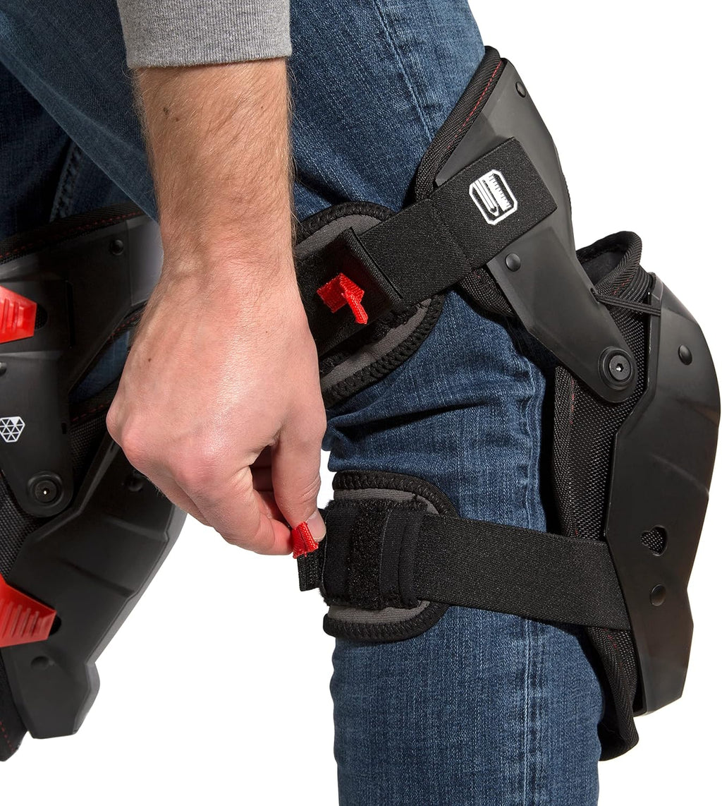 Impact-Absorbing Gel Knee Pads with Thigh Stabilization, Ideal for Flooring/Roofing, Adjustable (1 pair)