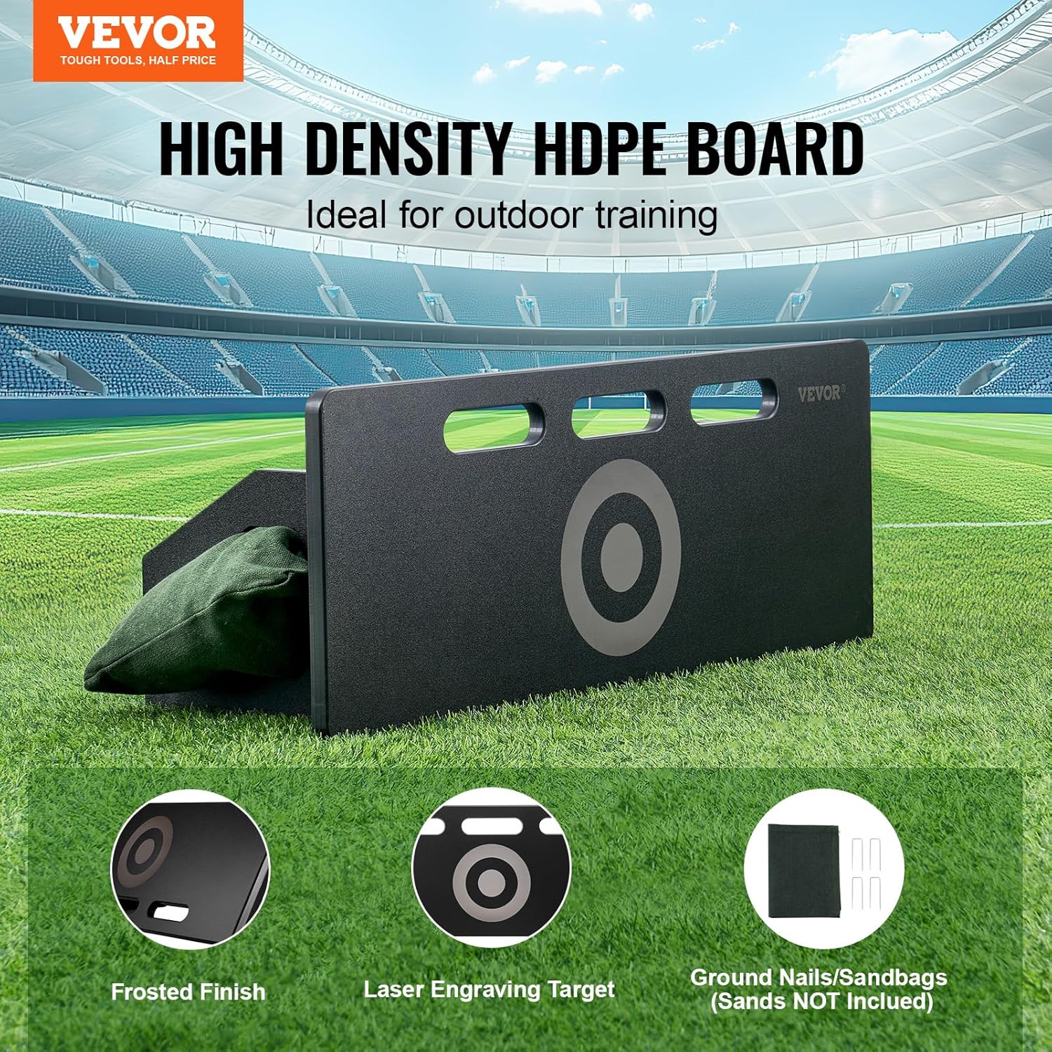 Soccer Rebounder Board, Portable Soccer Wall with 2 Angles Rebound, Foldable HDPE Kickback Rebound Board, Soccer