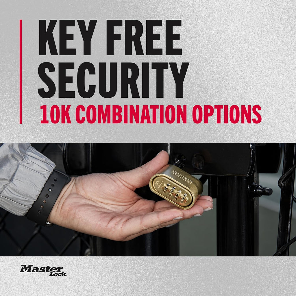 Combination Padlock Outdoor Brass Long Shackle 2-Pack 175LHEC2 | Outdoor Combination Lock For Gates, Sheds, Fences