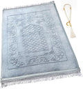 Muslim Prayer Rug with Tasbih Prayer Beads, Soft Large Prayer Matt Islam, Padded Islamic Prayer Mat Thick for Men and