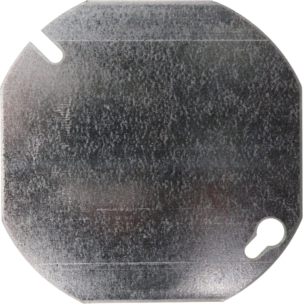 Steel City 54C1 Outlet Box Cover, Octagon, Flat, Blank, 4-Inch Diameter, Galvanized, 1-Pack