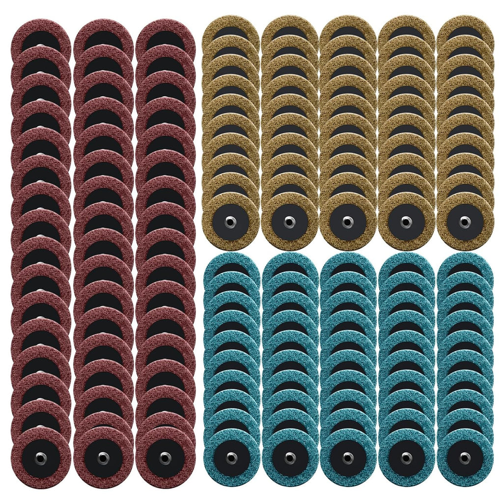 150 Pcs 2 Inch Surface Conditioning Discs Medium Grit Quick Change Sanding Discs for Die Grinders, Surface Stripping, Grinding, Polishing, and Burr Finishing