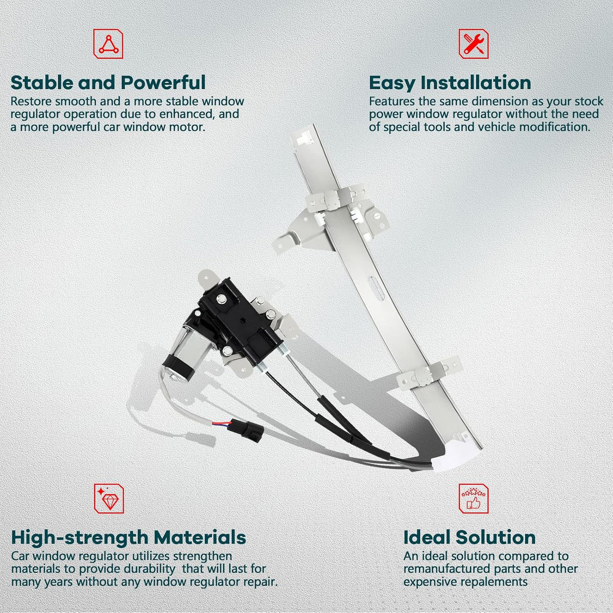 FINDAUTO Power Window Regulator with Motor for 1997-2005 for Buick Century