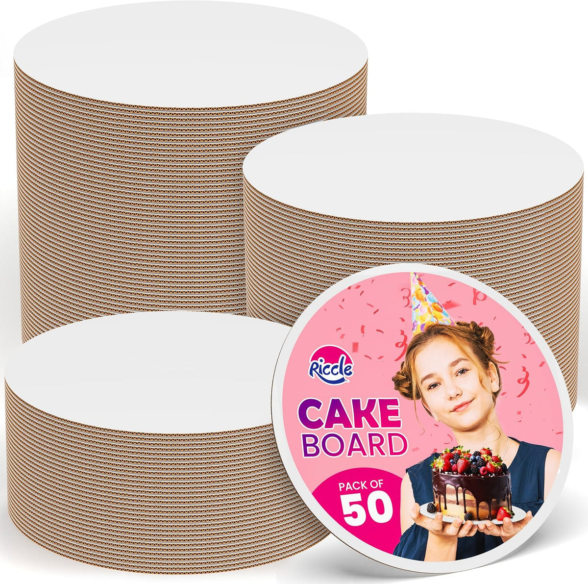 Cake Boards 10 Inch Round Pack of 50 for Cakes, Pizza
