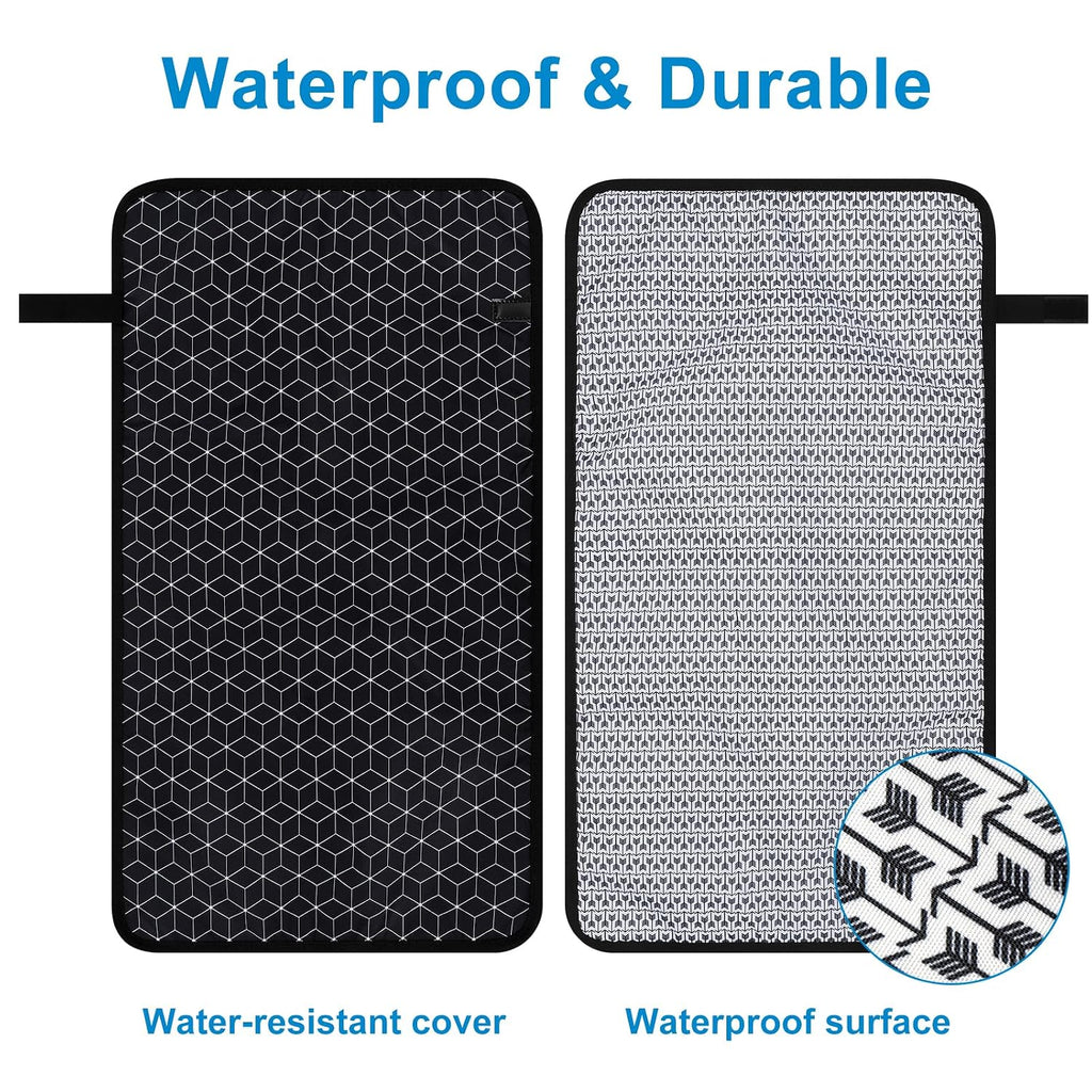 Portable Diaper Changing Pad, Waterproof Baby Changing Mat, Foldable Portable Travel Changing Pads for Baby, Black