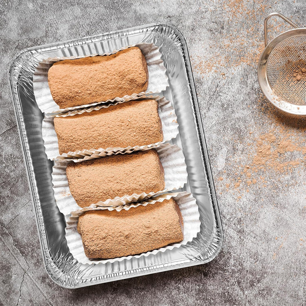 9x13 Aluminum Foil Pans, 40-Pack Half Size Disposable Aluminum Foil Trays, Shallow Steam Table Pans for Cooking