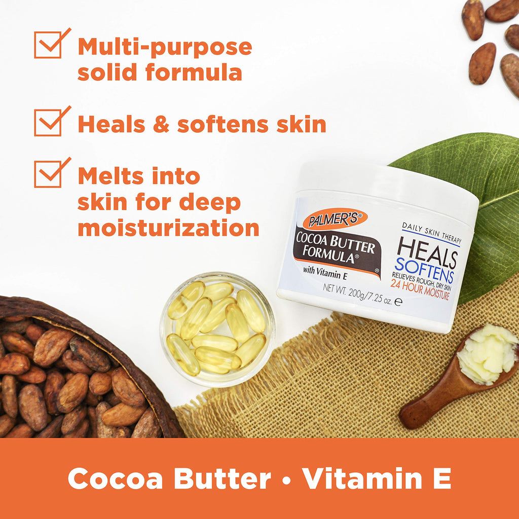 Solid Cocoa Butter Body Lotion with Vitamin E (7.25 Oz - 3 Pack)